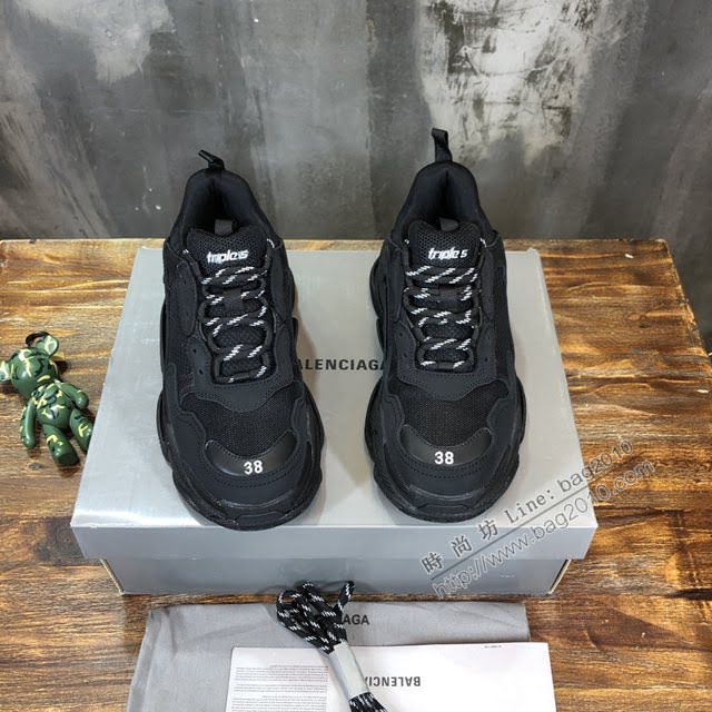 Balenciaga經典款男女鞋 巴黎世家頂級版本Triple S透氣3M反光姥爹復古運動鞋 Balenciaga情侶款老爹鞋  hdbl1176